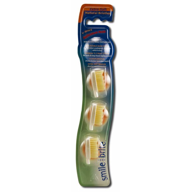 Smile Brite Toothbrushes Replaceable Head Toothbrushes Natural, V