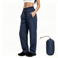 thumbnail image 2 of Lutiedan Waterproof Rain Pants for Women Packable Lightweight Hiking Pants Windproof Outdoor Travel Rain Pants with Carry Pouch,Navy,S, 2 of 7