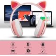 thumbnail image 2 of Auriculares Inalámbricos Bluetooth Auriculares para Niños Auriculares Plegables con Orejas de Gato con Micrófono Estéreo Auriculares Bluetooth para Niños Niña para Teléfonos PC (Rosa) JM, 2 of 5