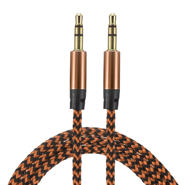 Cable Auxiliar 3,5mm Macho a Macho Unique Bargains Naranja Oro 3 Pies Paquete de 4
