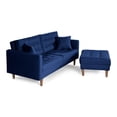 thumbnail image 4 of Sala Modular Sofá Cama Reversible De Lino Azul Modelo Jerome, 4 of 9