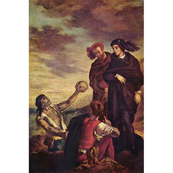 Hamlet & Horatio in a Graveyard-Fine art canvas print (20" x 30")