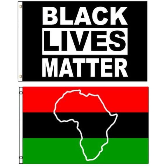 3x5 3'x5' Wholesale Combo African Africa Map & Black Lives Matter 2 Flags Flag