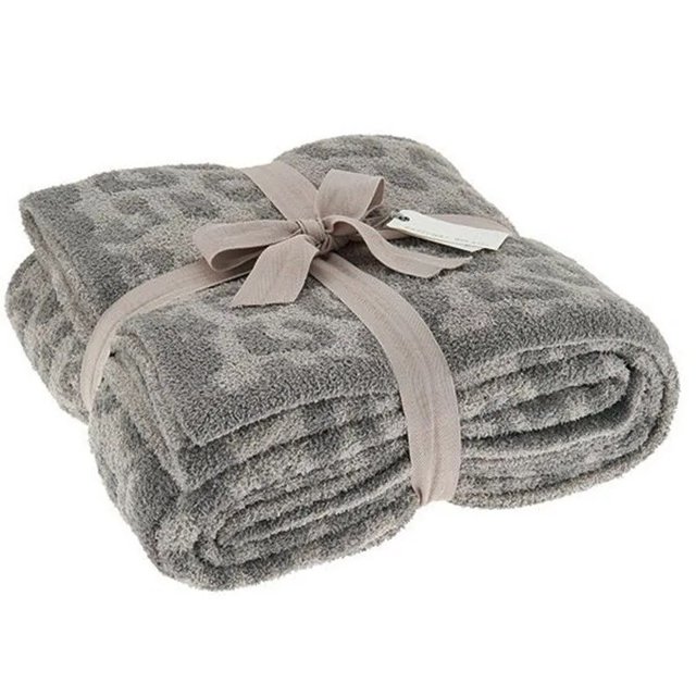 SEIKANO-mantas de leopardo para sofá cama, manta de lana de franela gruesa y cálida, chal de siesta de oficina, manta de punto de doble capa, Invierno