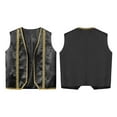 thumbnail image 6 of TSSOE Boys Arabian Prince Vest Open Front Medieval Waistcoat for Carnival Party Dress Up Black 16, 6 of 7