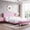 Pink, variant on Queen Size Platform Bed Frame with Wingback Upholstered Headboard, Sturdy Wooden Slats Support, Easy to Assembly, Light Gray