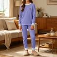 thumbnail image 6 of Lovzfmll Loungewear Set for Boys & Girls, Colorblock Ribbed Top & Joggers, Soft Home Wear for Little Girls, 11-12 Years, 6 of 9
