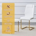 thumbnail image 5 of Hi loPres 71" Luxury Glass Dining Table with 6 White Gold Cantilever Chairs, Modern 6-Person Gathering Center with Gold Pedestal for Chic Dining Room, 5 of 10