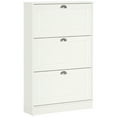 thumbnail image 1 of HOMCOM Narrow Shoe Cabinet with 3 Flip Drawers for Entryway, 1 of 10
