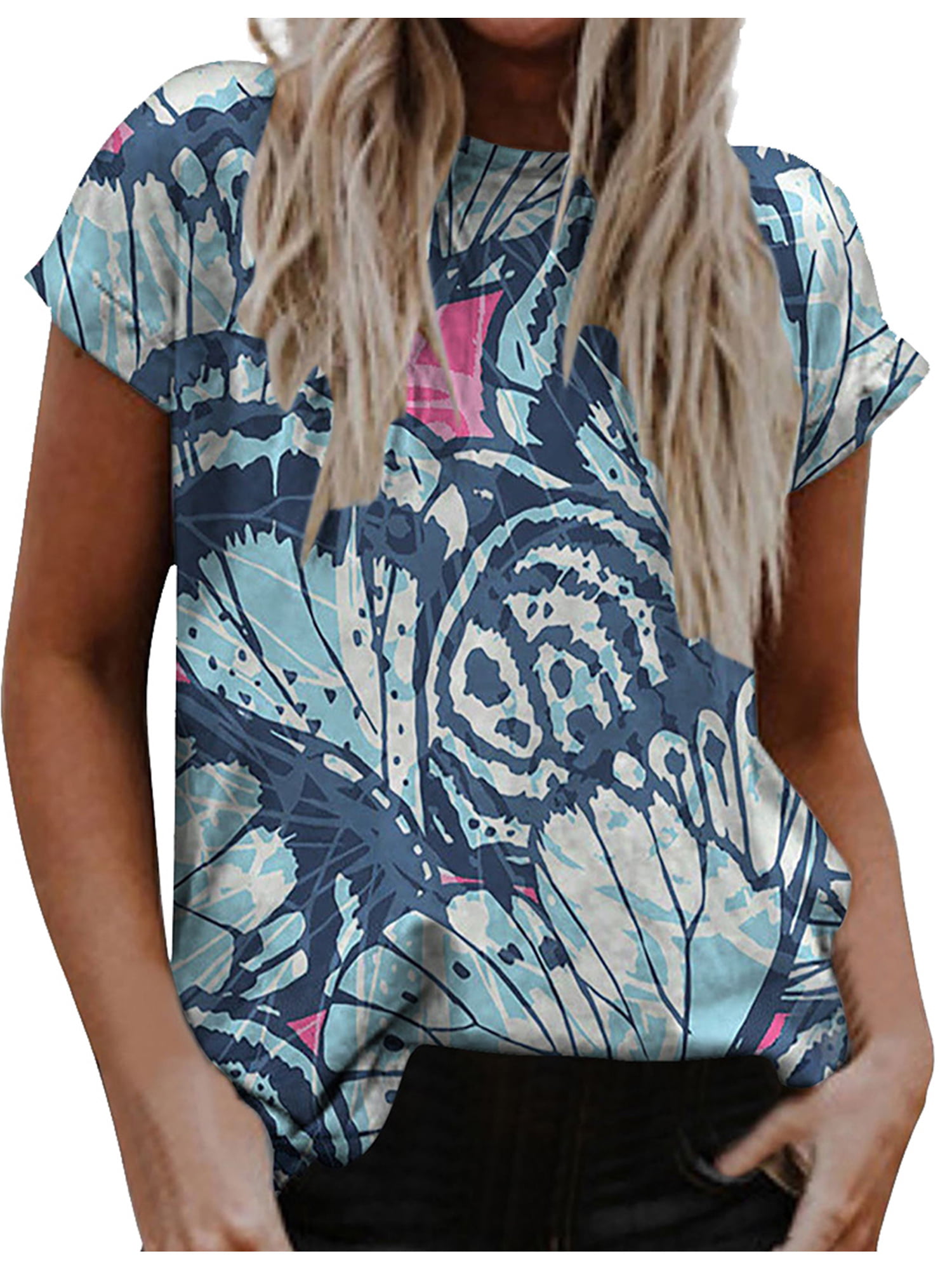 Women Lady Short Sleeve T-Shirt Tops Blouse 3D Animal Print Casual Tee Shirt 