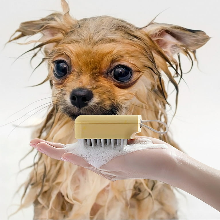 Dog Bath Brush,rubber Dog Shampoo Grooming Brush, Silicone Dog Shower Wash  Curry Brush, Pet Scrubber For Short Long Haired Dogs Cats Massage Comb