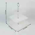 thumbnail image 2 of Balsa Circle White 3 Tiers Plastic 13" Cupcake Holder Square Dessert Stand, 2 of 8