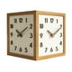 thumbnail image 2 of Reloj de esquina de pared de doble cara, punzón decorativo, madera maciza, 23x23cm, creativo, Marco marrón, 2 of 9