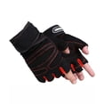 thumbnail image 2 of Guantes Gym Tacticos Pesas Crossfit Gimnasio Mujer Hombre Negro Con Rojo Talla M, 2 of 5