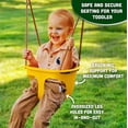 thumbnail image 3 of Acorn Adventures Toddler Swing Seat – Baby Bucket Swing for Outdoor Backyard & Porch, Adjustable Ropes, Easy Install, Weather-Resistant HDPE - Yellow, 3 of 7