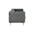 thumbnail image 4 of Capri 2- Pieces Button Tufted Gray Velvet Fabric Living room Set - 1 Sofa and 1 Loveseat, 4 of 8