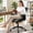 Black, variant on COOLHUT Home Office Chair, PU Leather Ergonomic Computer Desk Chair with Removable Armrests, Mid Century Modren Armrest Office Chair, Adjustable Height Rocking Swivel Task Chair, Brown