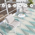 thumbnail image 3 of SIXHOME Outdoor Rug Carpet 6'x9' Waterproof Reversible Patio Rug Portable Modern Indoor Outdoor Rug Plastic Straw Rug for RV Camping Garden Picnic Deck Backyard Boho Porch Decor Teal and Gray, 3 of 7