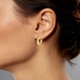 thumbnail image 4 of 14K Yellow Gold Round Gold Hoop Earring for Women | High-Polish, ¾ Inch Diameter, Chunky (4mm)| Real Gold, Stamped for Authenticity, 4 of 5
