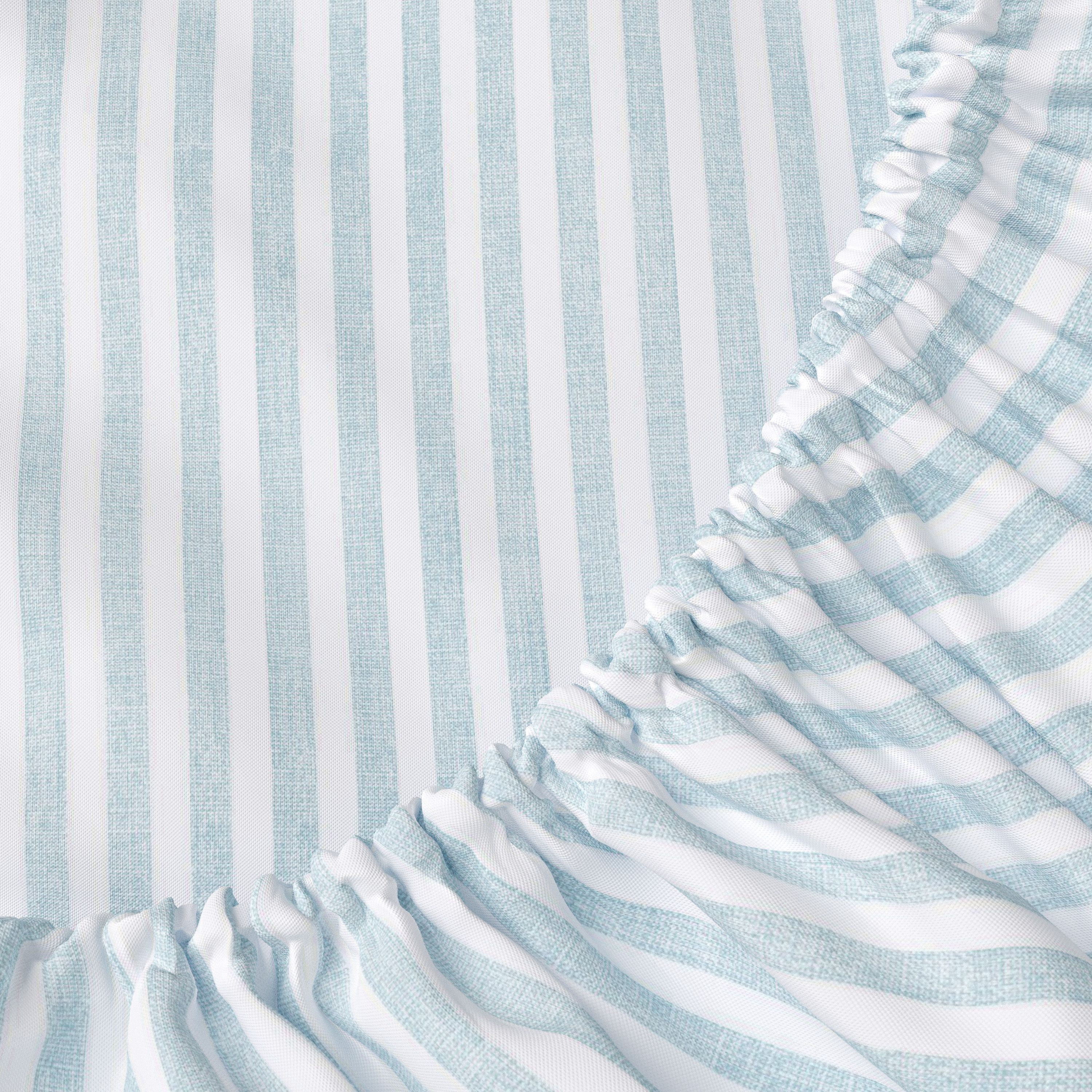 Mainstays Kids Microfiber Bed Sheet Set, Full, Aqua Stripe, 4 Pieces