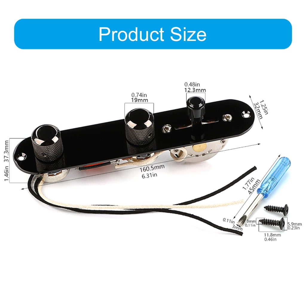 3 Way Guitar Control Plate Assembly Wire Loaded Prewired Guitar Switches Control Plate Musical Instrument Accessories