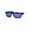 Matte Black Blue Mirror, variant on Biohazard Classic 90s Narrow Rectangular Biker Gangster Sunglasses Matte Black Red Blue Mirror
