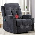 thumbnail image 2 of Ebello Home Inc Massage Recliner and Manual Singles Sofa with Remote control Flared Arms Cushion Back Massage Chairs Smoke Grey Fabric 1-Piece Modern, 2 of 5