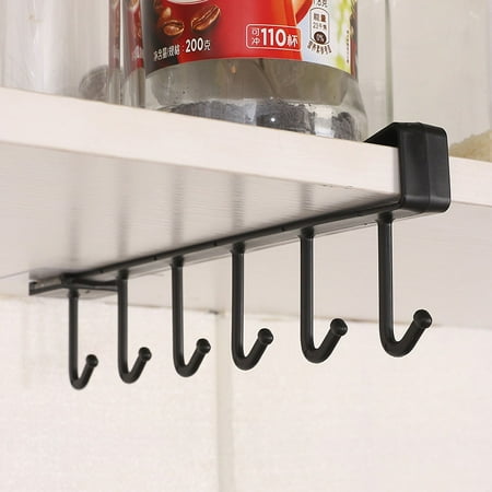 

DAYEH 6 Hooks Storage Shelf Plastic Under Shelves Hanging Rack Utensils Holder Wardrobe Kitchen Bathroom Organizer Home Accessories