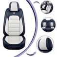 thumbnail image 5 of Car Seat Covers for Honda 98% Models,5 Seats Leather Seat Covers with Airbag,Waterproof Car Seat Protectors,Anti-slip Auto Seat Cover Sets(Blue and White,Standard), 5 of 6