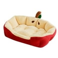 thumbnail image 2 of Christmas Pet Sofa Bed Semi Enclosed Removable Washable Winter Warm Cat Dog Bed 17x12x6in Red Unique Reindeer Shape Soft Inner Pad Non-Slip Stable Comfortable Private Sleeping, 2 of 5