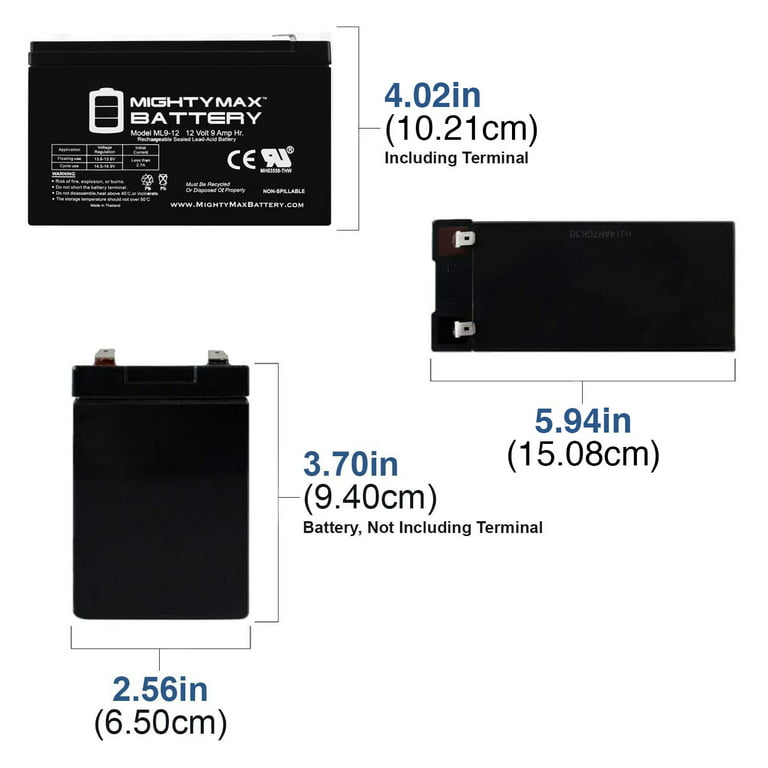 12V 9Ah Battery Replaces Leoch DJW12-9.0 T2, DJW 12-9.0 T2 - 10 Pack 