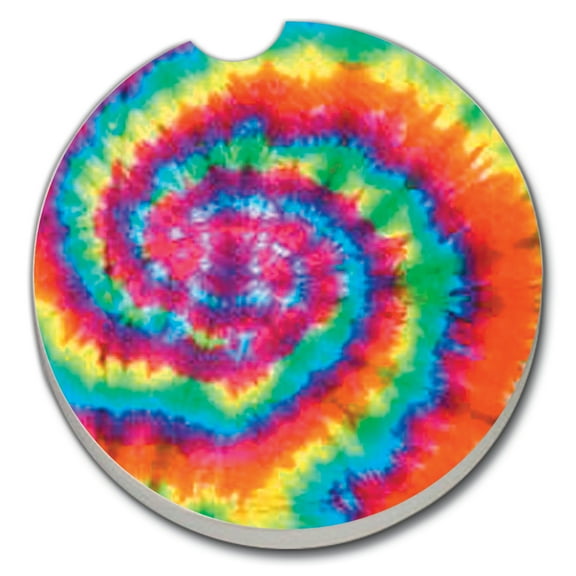 Absorbent Stoneware Car Coaster, Tie Dye, Set of 2