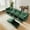 Green, variant on Newest L-shaped 4-seater modular sofa,1 movable footstool,crescent-shaped armrests,wraparound back, arm cushions,plus a pull-out storage drawer under each seat,chenille fabric,wheat colour.