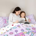 thumbnail image 4 of Manfei Kawaii Alphabet K Print Queen Comforter Set,Sweet Donut Comforter Sets Queen,Purple,Polkadot Reversible,3-Piece,1 Comforter and 2 Pillowcases, 4 of 7