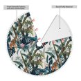 Giroia Hawaiian Style for Christmas Tree Skirt Pom Pom Trim Tree Skirt