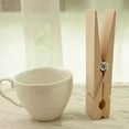 thumbnail image 2 of Wood Clothespins With Spring, 50 PACK Wooden Clip Laundry Clothes Pegs Photo Clips Pins, 2 of 6
