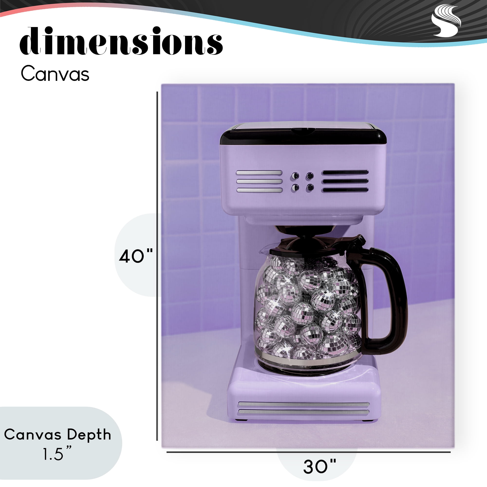 Stupell Industries Disco Coffee Maker over Purple Canvas Wall Art, design by LISH Creative