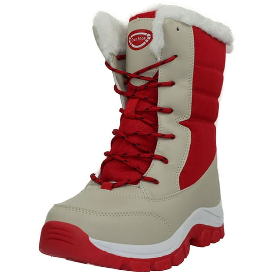 OwnShoe Mid-Calf Snow Boots for Women Faux Fur Winter Shoes Water Resistant Outdoor Hiking Boots