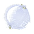 thumbnail image 2 of Darzheoy White Flower Girl Basket for Weddings - Flower Pedal Basket in Satin Bowknot and Pearl Design, 2 of 7