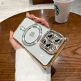 thumbnail image 1 of High-grade Glitter Rhinestones Phone Case For iPhone 16 15 11 12 13 14 Pro Max 16 Plus Magsafe Magnetic Clear Lens Protect Cover Gold For iPhone 12 ProMax, 1 of 6