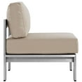 thumbnail image 2 of Silver Beige Shore Armless Outdoor Patio Aluminum Chair, 2 of 4