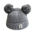 thumbnail image 1 of Cute Baby Winter Warm Wool Ball Knitted Beanies Caps Hats, 1 of 3