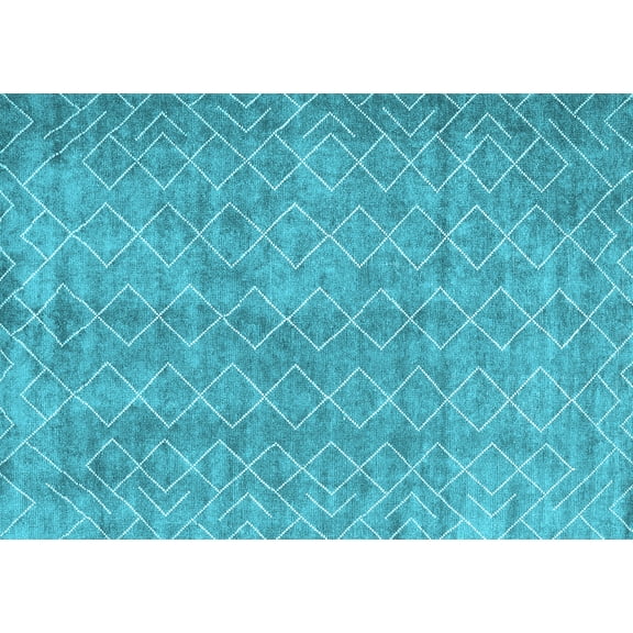Ahgly Company Indoor Rectangle Abstract Light Blue Contemporary Area Rugs, 2' x 4'