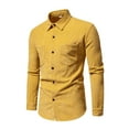 thumbnail image 2 of Fashnice Chemise Homme Col à Revers Chemises Boutonnées Coupe Régulière Tunique de Vacances Jaune m, 2 of 7