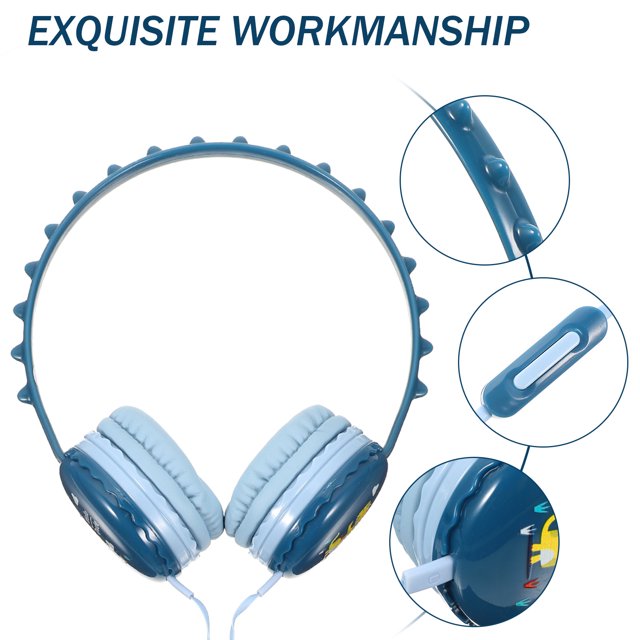 TEHAUX Écouteurs Fille Casque Enfants Vert ABS Microphone Intégré pour Activités Intérieures Lot de 1 Rentrée Scolaire