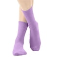 thumbnail image 5 of HAOTAGS Solid Color Cotton Candy-Tone Mid-Calf Socks for Kids – Straight Fit Crew Socks Rose Gold Size 5-13Years, 5 of 5