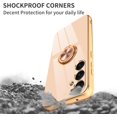 thumbnail image 4 of for Pink Samsung Galaxy S23 FE Case with Ring Holder Kickstand [with Magnetic] Soft TPU Bumper, Glitter Gold Electroplated Cover Full Camera Protective Phone Case for Galaxy S23 FE 2023, 4 of 12