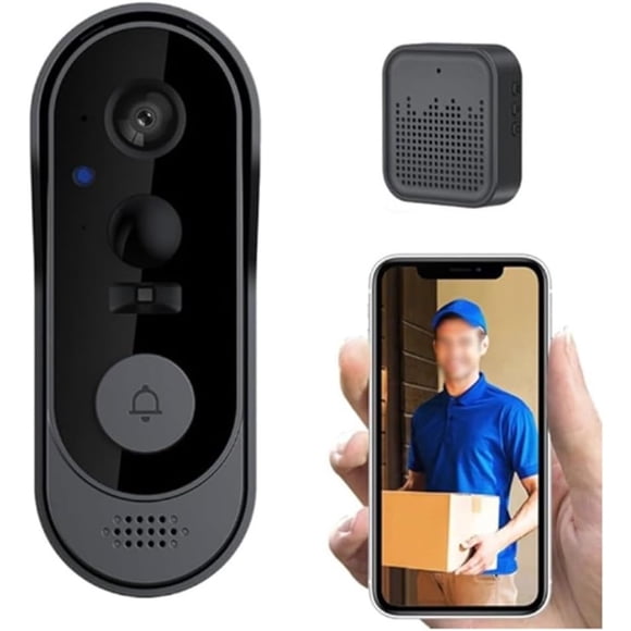 Wireless Video Doorbell - HD Wireless Video Doorbell Camera - Wireless Security Camera - Video Doorbell - Wireless Doorbell - With Built-in Two-Way Talking - For Night Vision, Enhanced Indoor and