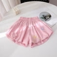 thumbnail image 2 of WEIGFI Child Toddler Girls Puff Shorts Princess Bowknot Solid Color Loose Fit Lightweight Elastic Waist Summer Outdoor Play Casual Everyday Wear Cute Beach Bottoms,Pink,2-3 Years, 2 of 3