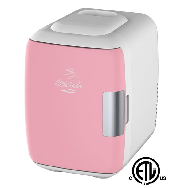 Cooluli Electric 4Liter Portable Cooler or Warmer Mini Fridge, Pink